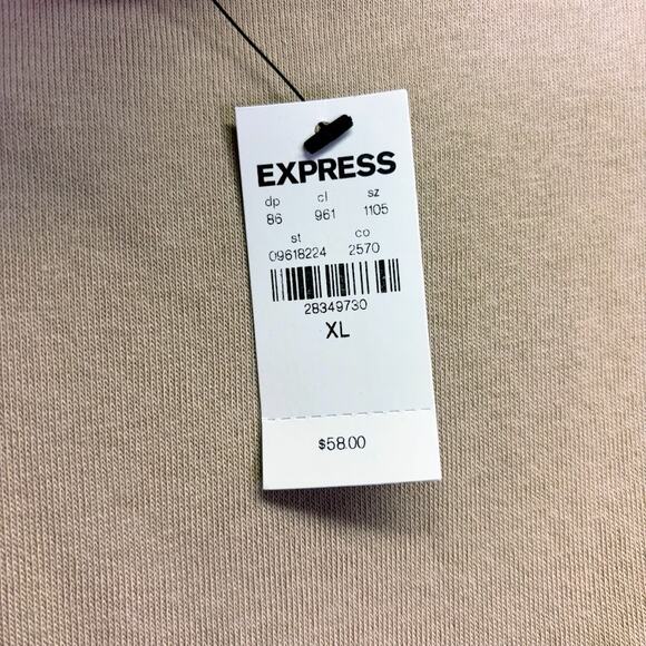 Express Boxy Fleece Crewneck Pullover Padded Shoulder Sweatshirt Size XL - Picture 6 of 8